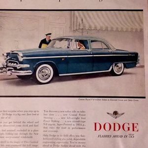 1955 ORIG Ad Dodge Custom Royal V-8 Car Emerald